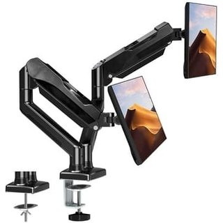 Suporte de Mesa Articulado para 2 Monitores de até 32" Fitter, Ajuste com Pistão a Gás, VESA, Preto - F16