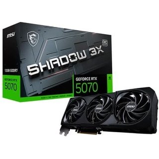 Placa de Vídeo MSI RTX 5070 12G SHADOW 3X OC NVIDIA GeForce, 12GB GDDR7, 2557 MHz, 192-bit, FP4 and DLSS 4, Ray Tracing - G5070-12S3C