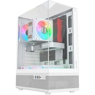 Gabinete Liketec Gamer Kingdom, Sky Tower, ATX, Lateral, Frontal e Teto em Vidro Temperado, Snow - LC-AT-KINGDOM-2096
