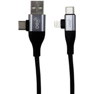 Cabo OEX CE304 4 Em 1, Type-c e USB, Type-c e Lightning, Preto - 500095