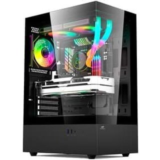 Gabinete Gamer C3Tech Aquarius, Mid Tower, Lateral em Vidro, Sem FANs, Preto - MT-G860BK