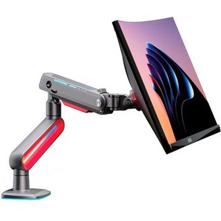 Suporte de Mesa Articulado Gamer para Monitor de 32" a 60" ELG, com Pistão a Gás, VESA, RGB, Vermelho e Preto - SGM03