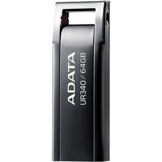 Pen Drive 64GB ADATA UR340, USB 3.2, Metálico, Preto - AROY-UR340-64GBK