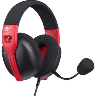 Headset Gamer Havit Fuxi H5D, RGB, Drivers de 50mm, P3, Multiplataforma, Preto e Vermelho - Fuxi-H5D Black/Red