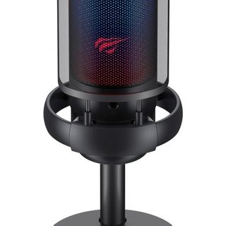Microfone Gamer Havit GK50, RGB, Cardioide, Conexão USB-C, com Suporte, Preto - GK50 Pro Live
