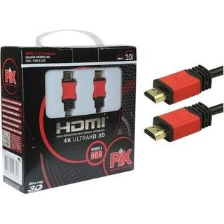Cabo HDMI 2.0 4K HDR PIX, 10 Metros, 19 Pinos, com Filtro - 018-1120