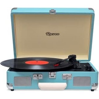 Toca Discos Vitrola Raveo Sonetto - Bluetooth, MP3, USB Reproduz e Grava, Aux. 10W RMS Light Blue
