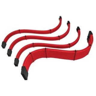 Cabo Extensor de Fonte Sleeved Rise Mode, 4 em 1, 1x 24p ATX, 1x 4+4p CPU, 2x 6+2p PCIe, Vermelho - RM-SL-FR