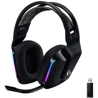 Headset Gamer Sem Fio Logitech G733 7.1 Dolby Surround RGB LIGHTSYNC, Blue VOICE para PC e PlayStation, Preto - 981-000863