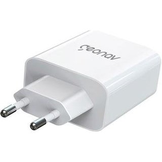 Carregador de Tomada Geonav Super Power Gan Duo, USB-C x USB-A, 2 Portas, Quick Charger, Branco - CH48PDQCWT