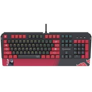 Teclado Mecânico Gamer Checkpoint KX-500, RGB, Switch Red, Anti-Ghosting, Akatsuki Full Naruto, Preto e Vermelho - NA-KB-1002