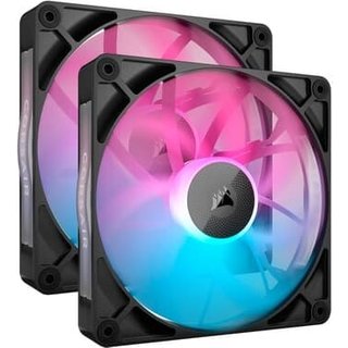 Kit com 2 Ventoinhas Corsair iCUE LINK RX140 RGB, 140mm, Preto - CO-9051020-WW