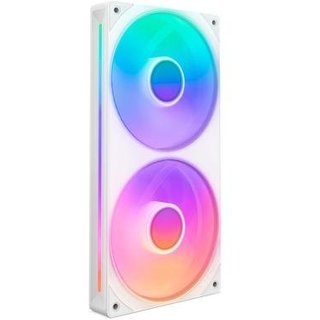 Ventoinha NZXT Single-frame F Series, LED RGB Core, 240mm, 2x 120mm, Branco - RF-U24HF-W1