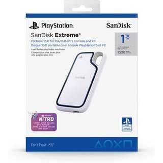 SSD Externo SanDisk Extreme PS5, 1TB, USB 3.2 Gen 2, Portátil, Leitura: 1000 MB/s, Compatível com PS5, Branco - SDSSDE62P-1T00-G25