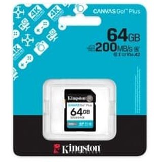 Cartão de memória Kingston, SDXC Canvas Go Plus, 64GB, Gen4, 200MB/s - SDG4/64GB