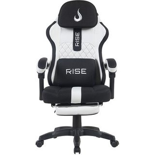 Cadeira Gamer Rise Mode Z11, Ângulo Ajustável, Tecido, Branco e Preto - RM-CG-Z11-WB