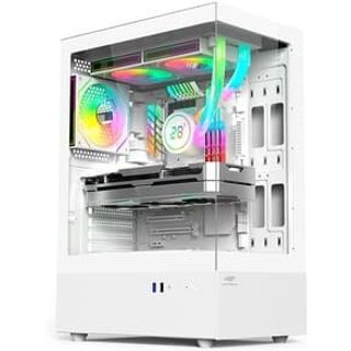 Gabinete Gamer C3Tech Aquarius, Mid Tower, Lateral em Vidro, Branco - MT-G860WH