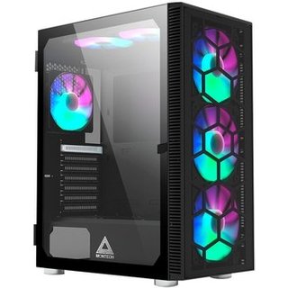 Gabinete Gamer Montech X3 Glass, Mid-Tower, Painel Frontal em Vidro, Com 6X Fans, Preto - X3GLASSBK
