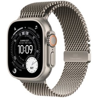 Apple Watch Ultra 3 GPS + Cellular, Caixa Natural de Titânio de 49 mm, Pulseira Natural Estilo Milanês de Titânio, M - MEWY4BE/A