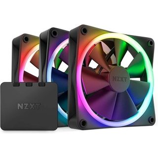 Kit Com 3 Ventoinhas NZXT, 120mm, RGB, Preto - RF-R12TF-B1