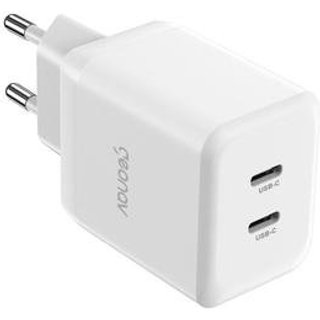Carregador de Tomada Geonav Super Power Gan Duo, USB-C x USB-C, 2 Portas, Branco - CH35PDWT