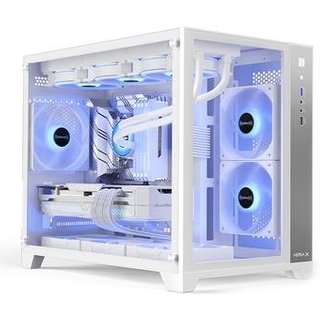 Gabinete Gamer Hyrax HGB710, Mini Tower, M-ATX, Frontal e Lateral Em Vidro Temperado, Sem FANs, Branco - HGB710W