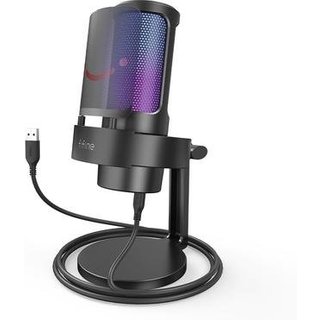 Microfone de Mesa Fifine A8 Ampligame, com Suporte, Condensador, RGB, USB, para Streaming, PC, PS4 e PS5, Preto - A8