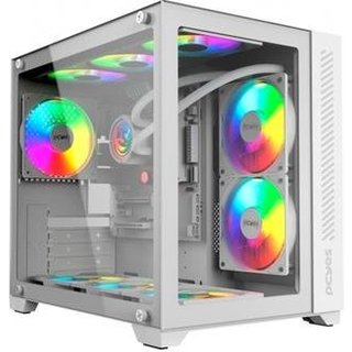 Gabinete Gamer Forcefield, Mid Tower, ATX, Frontal e Lateral em Vidro, White Ghost - GFFWGP