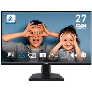 Monitor Office MSI PRO 27", QHD, 100Hz, 1ms, IPS, HDMI e DP, Alto-falantes Embutidos, Preto - MP275Q