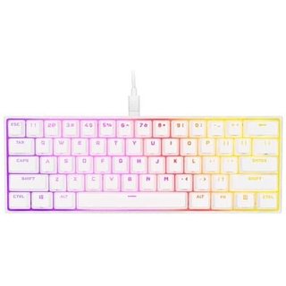 Teclado Gamer Mecânico CORSAIR K65 RGB MINI 8000hz, LED RGB, 60%, Teclas CHERRY MX SPEED, USB 3.0, Branco - CH-9194114-NA