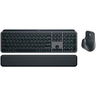 Kit Teclado e Mouse Sem Fio MX Keys S, Bluetooth ou Receptor Logi Bolt, com Apoio para as Mãos, Grafite - 920-011605