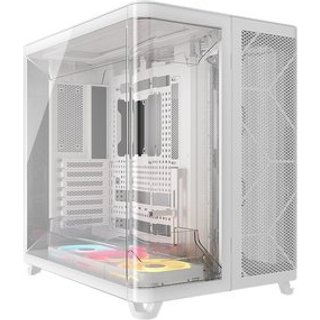 Gabinete Gamer Corsair AIR 5400, Mid-Tower, com 3 Fans LX-R iCUE LINK, Lateral em Vidro, Branco - CC-9011321-WW