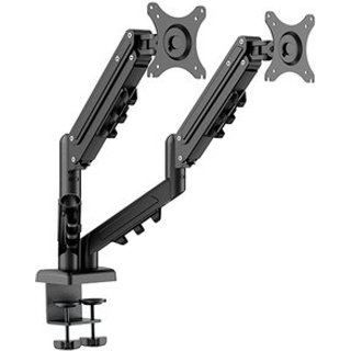 Suporte de Mesa Articulado para 2 Monitores de 17" a 32" FlexiSpot F5D, Ajustes com Pistão a Gás, VESA, Preto - F5DB