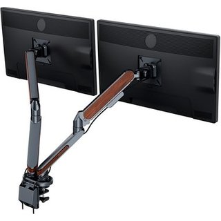 Suporte de Mesa Articulado para 2 Monitores de 17" a 39" FlexiSpot M9D, Ajustes com Pistão a Gás, VESA, Preto - M9D-BW