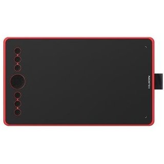 Mesa Digitalizadora Huion Inspiroy 9", 5080 LPI, 11 botões programáveis, USB-C, Vermelho Coral - H320M-R