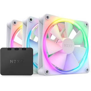 Kit Com 3 Ventoinhas NZXT, 120mm, RGB, Branco - RF-R12TF-W1