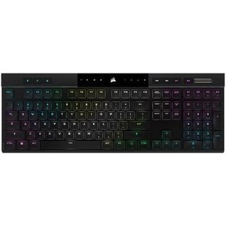 Teclado Sem Fio Mecânico Gamer Corsair K100 Air, RGB, Cherry MX Ultra, USB 3.0 Tipo-A, 100% Anti-Ghosting, US, Preto - CH-913A01U-NA