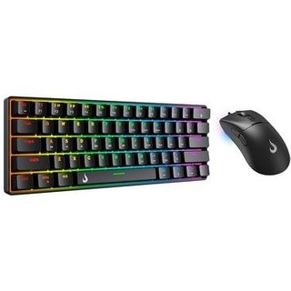 Kit Gamer Set 02 Rise Mode Black Red, Teclado Mecânico GM1 Black RGB Red, Mouse G1 Pro Black 12000 DPI , Preto - RM-GS02-BRED