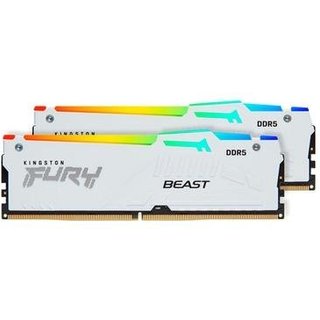 Memória RAM Kingston Fury Beast Expo, RGB, 32GB (2X16GB), 6000MT/s, DDR5, DIMM, CL30, Branco - KF560C30BWEAK2-32