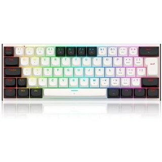 Teclado Mecânico Gamer Fidd, RGB, Cabo Removível, Switch Rosa, ABNT2, Branco e Preto - K683BW-RGB PT