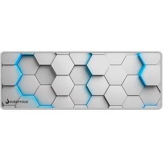 Mousepad Gamer Rise Mode 3D 01, Estendido 900x300mm, Borda Costurada, Branco - RM-MP-3D1-W