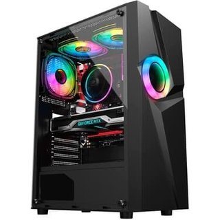Gabinete Gamer Kalkan Muspel, Mid Tower, ATX, Lateral em Vidro Temperado, Sem FANs, Preto - KLK00035