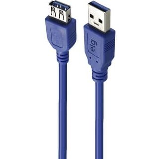 Cabo Extensor ELG USB-A Macho e Fêmea 3.0, 5Gbps, Azul - USBEXT1