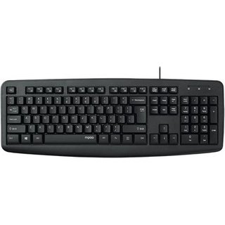 Teclado Rapoo NK2600, 104 Teclas de Membrana, Teclas Multimídia, Resistente a Líquidos, USB, Preto- NK2600