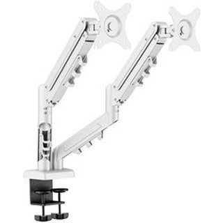 Suporte de Mesa Articulado para 2 Monitores de 17" a 32" FlexiSpot F5D, Ajustes com Pistão a Gás, VESA, Branco - F5DW