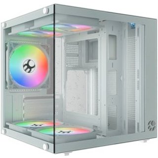 Gabinete Gamer Bluecase Life Pro BG-066, Micro-ATX, Mini-ITX, 5x Fans Rainbow, Lateral em Vidro, Branco - BG-066WPBX
