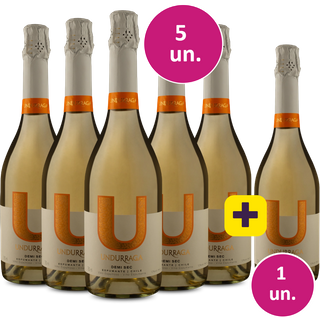 Kit 5 + 1 - Espumante U By Undurraga Demi-Sec + 1 garrafa de brinde - Exclusivo WE