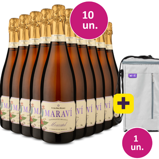 Kit 10 - Espumante Maraví Moscatel + Bolsa p/ 3 garrafas Grátis - Exclusivo We