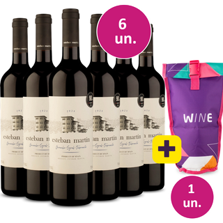 Kit 6 - Esteban Martín D.O. Cariñena Garnacha Tempranillo Syrah Tinto + Bolsa térmica 1 garrafa Grátis - Exclusivo We
