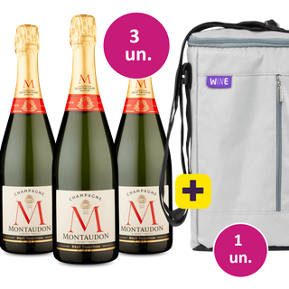 Kit 3 - Champagne Montaudon Brut + Bolsa para 3 garrafas Grátis - Exclusivo We